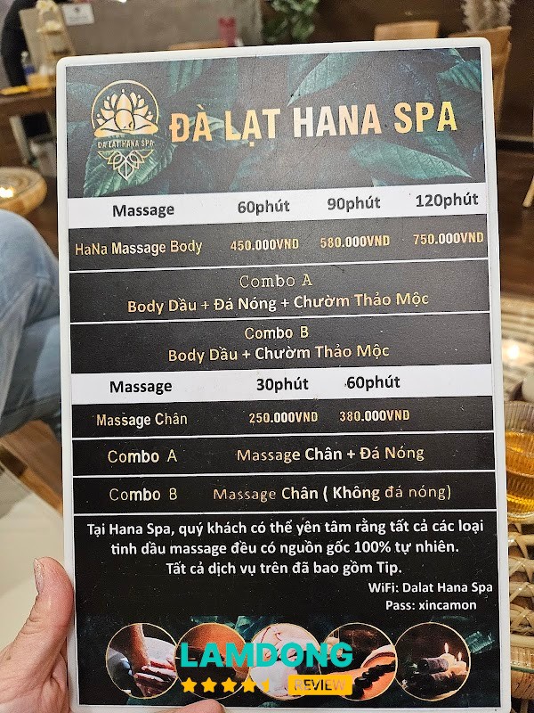 Dalat hana spa – cơ sở sạch sẽ