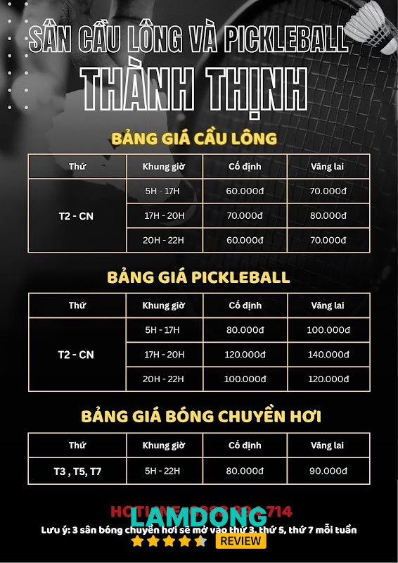 Sân Cầu Lông và Pickleball Thành Thịnh – mặt sân